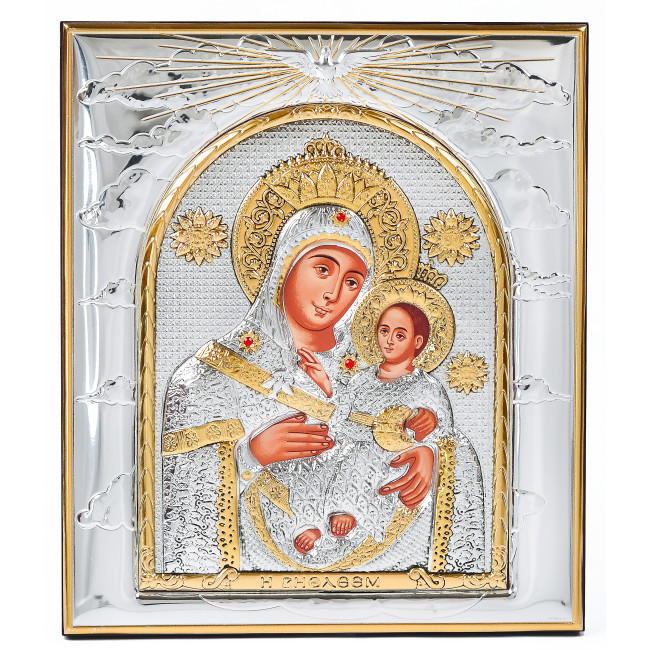 Вифлеємська  Ікона Божої Матері 8х9,3см прямокутної форми на дереві без рамки EP442-021XG/P