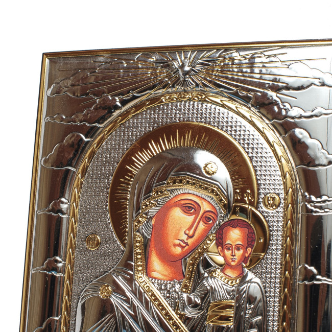 Казанська Ікона Божої Матері 8х9,3см прямокутної форми на дереві без рамки EP442-004XG/P