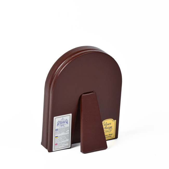 Ікона Покрови Богородиці 12х15,5см під склом аркової форми в шкірі EPZ3-192AG-BR/P