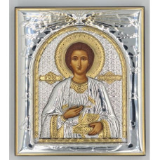 Ікона Пантелеймон Цілитель 11,3х13см прямокутної форми на дереві без рамки