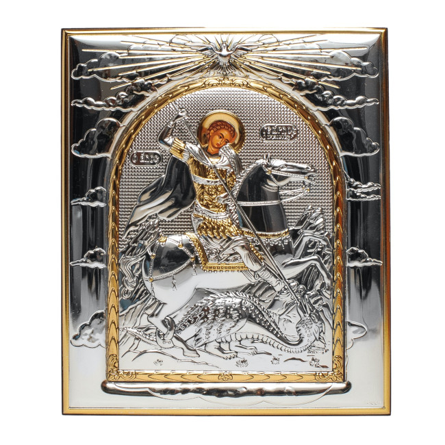 Георгий Победоносец Икона 11,3х13см прямоугольной формы на дереве без рамки EP443-010XG/P