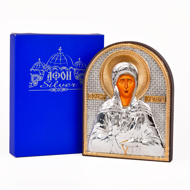 Ікона Матрони 12х15,2см аркової форми без рамки на дереві EP4-163XG/P