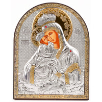 Почаївська Ікона Божої Матері 12х15,2см аркової форми без рамки на дереві