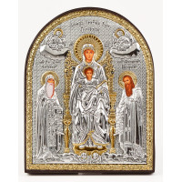 Печерська Ікона Божої Матері 8,3х10,4см аркової форми без рамки на дереві