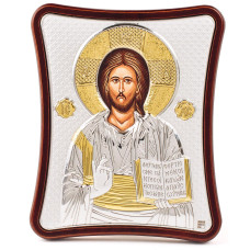 Срібна ікона Спаситель Ісус 12х15см на довгастому кіоті