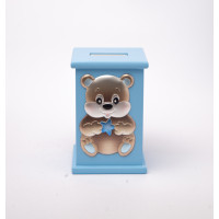 Детская Копилка с серебряной вставкой и музыкой 13,5х9 см