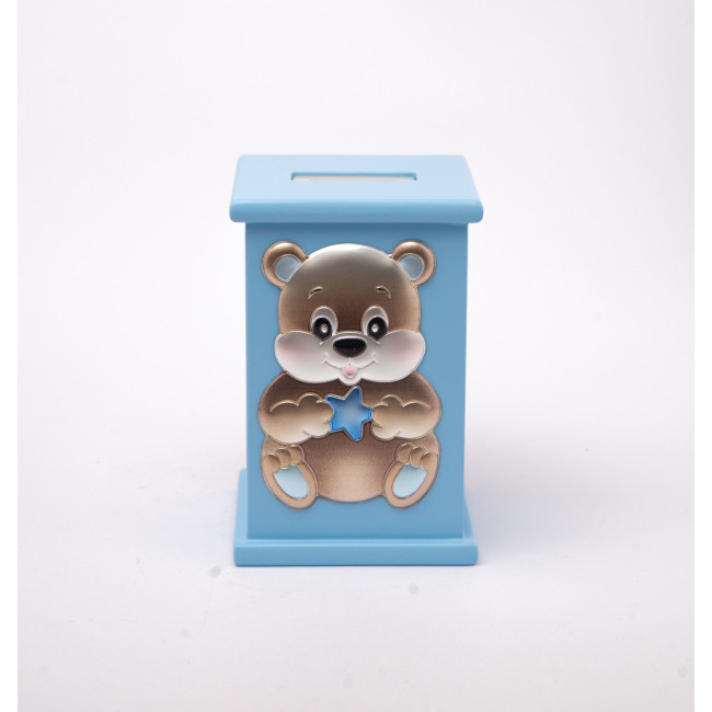 Детская Копилка с серебряной вставкой и музыкой 13,5х9 см