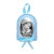 Серебряная детская иконка на синей подушечке (7 х 9см)