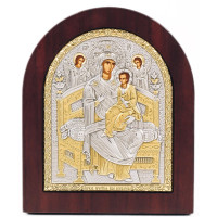 Ікона Всецариця Небесна 13х11см в срібному окладі з позолоті