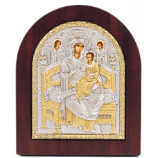 Ікона Всецариця Небесна 13х11см в срібному окладі з позолоті