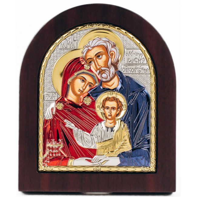 Ікона Святе Сімейство 13х11см у срібному окладі 925 з емаллю