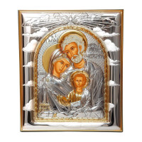 Срібна Ікона Святе Сімейство 26,5х22,8см прямокутної форми без рамки