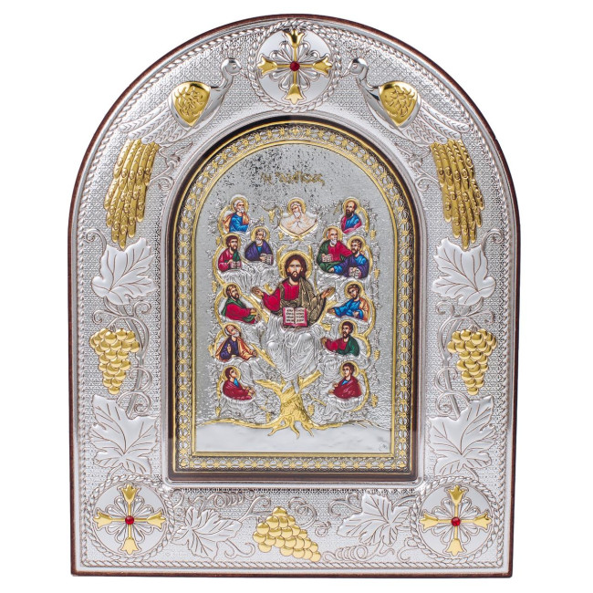 Срібна ікона Дерево життя під склом (20 х 25 х 3см) Греція