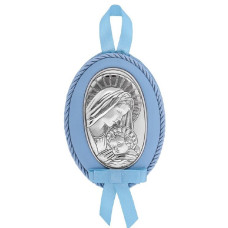 Іконка Божої Матері 8х11см на синій подушечці MB/D514-C