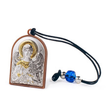 Ікони автомобільні срібні Іконка-оберіг в автомобіль Ангела Хранителя та Ісуса 3,6х2,6см на шнурочку