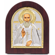 Ікона Святий Сергій Радонезький 13х11см у срібному окладі 925 та позолоті