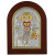 Срібна ікона Миколая Чудотворця 20х25см в коричневому дереві