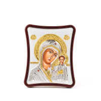 Срібна Ікона Казанська Богородиця 12х15см на довгастому кіоті