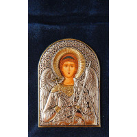 Ікона-складень Ангел Хранитель 3,8х5,3см срібна в оксамитовій книжечці