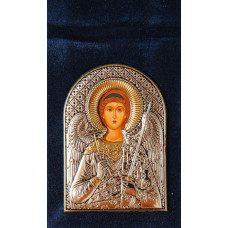 Ікона-складень Ангел Хранитель 3,8х5,3см срібна в оксамитовій книжечці