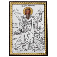 Серебряная Икона Святой Андрей Первозванный 4х6см
