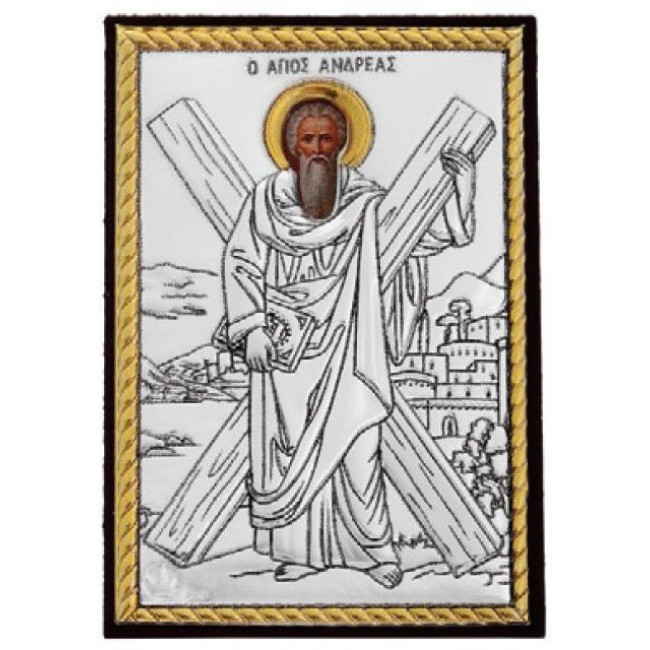 Срібна Ікона Святий Андрій Первозваний (4х6см)