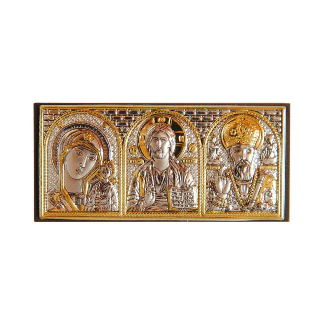 Іконки в машину купити Україна триптих, іконостас в машину - автомобільна ікона 4,5х10см