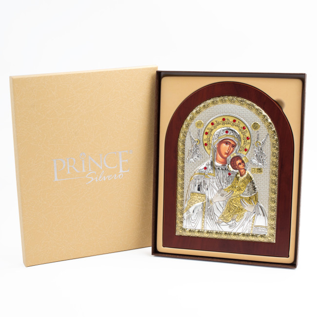 Страсна (Неустанної Допомоги) Ікона Божої Матері 15x21см аркової форми на дереві