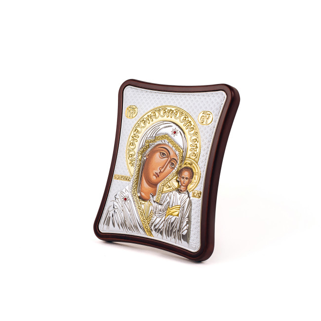 Казанська Ікона Божої Матері 15x20см на дерев'яному витягнутому кіоті 