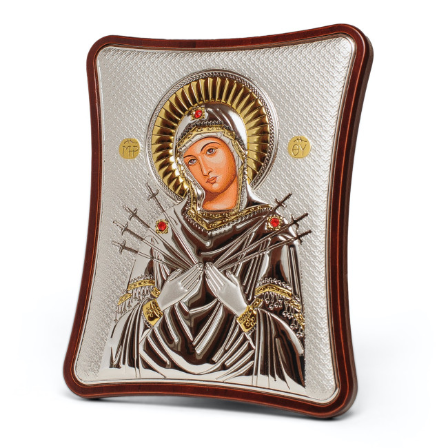 Семистрільна Ікона 15x20см на дерев'яному витягнутому кіоті 