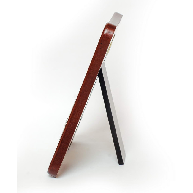 Ікона Андрія Первозванного 12x15см на синьому фоні в дерев'яному витягнутому кіоті 