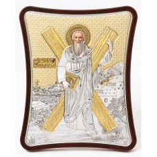 Ікона Андрія Первозванного 12x15см на дерев'яному витягнутому кіоті з позолотою