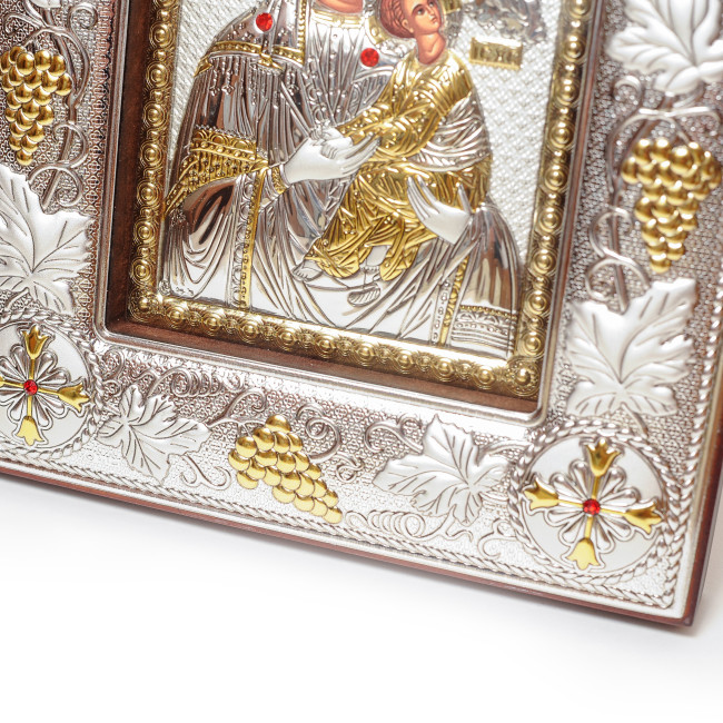 Страсна (Неустанної Допомоги) Ікона Божої Матері 20x25см під склом аркової форми на дереві