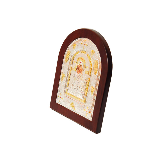 Божа Матір Кікська Милостива з Греції 18х22 см у коричневому дереві