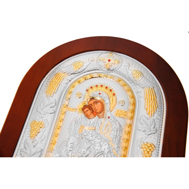 Божа Матір Кікська Милостива з Греції 18х22 см у коричневому дереві