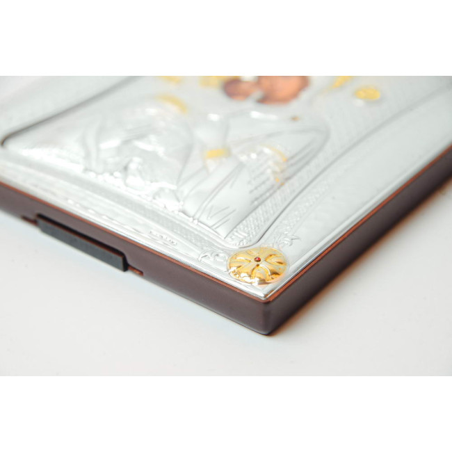 Вишгородська Ікона Божої Матері 15,5x19,5см в срібній рамці з позолотою 