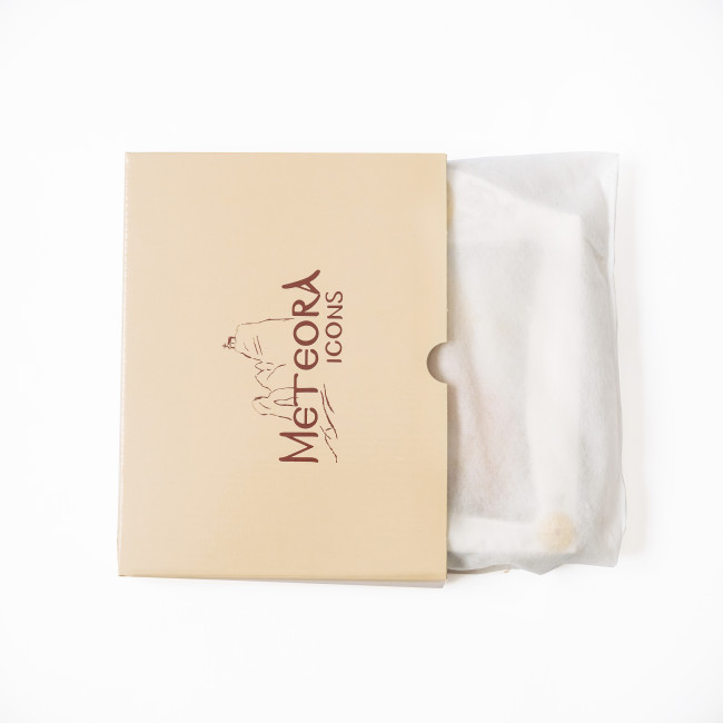 Семистрільна Ікона 15,5x19,5см з різнобарвною емалью в срібній рамці з позолотою під склом