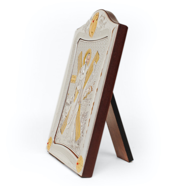 Ікона Андрія Первозванного 20x25см в срібній рамці з позолотою 