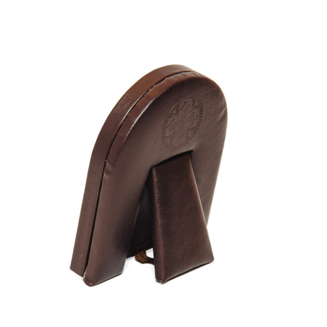 Казанська Ікона Божої Матері 12х14см аркової форми на коричневій шкірі