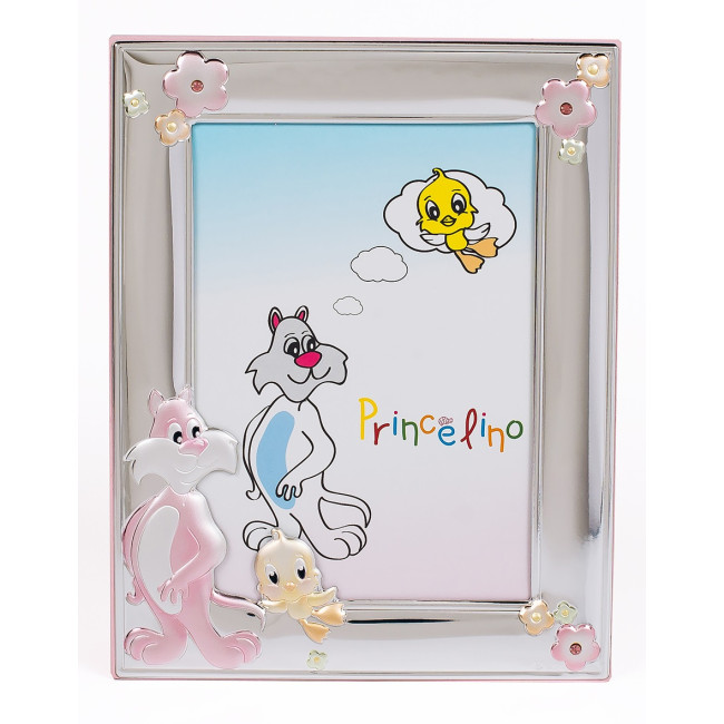 Дитяча фоторамка 13x18см для дівчинки зі сріблом (Греція)