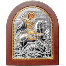 Св. Юрій (Георгій) Змієборець 20х25см арочної форми на дереві