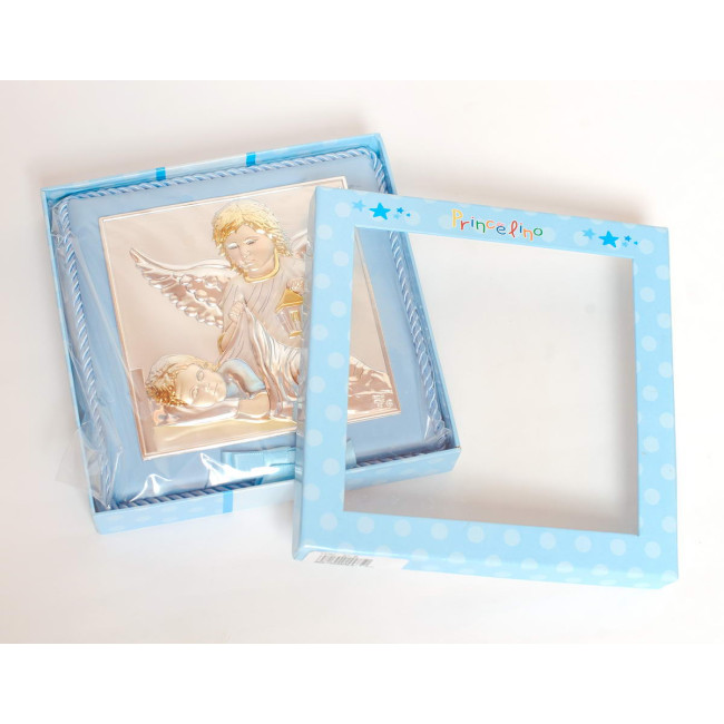 Икона для ребенка. Ангел Хранитель 14х14см на розовой подушечке с музыкой