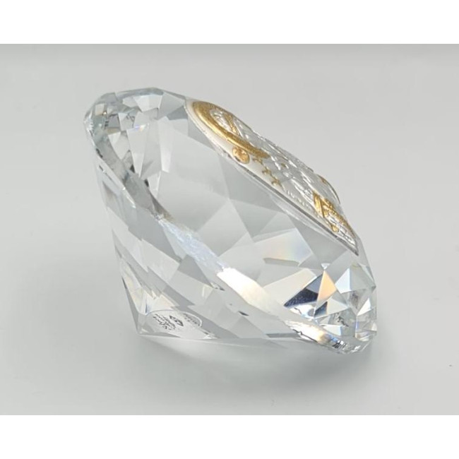 Срібна ікона Семистрільна Божа Матір в кришталі 6,1х6,1 см 