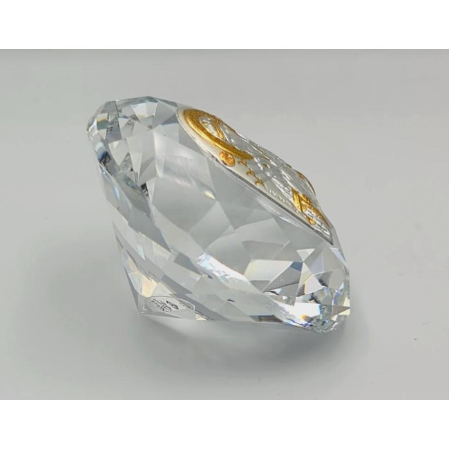 Срібна ікона Семистрільна Божа Матір в кришталі 6,1х6,1 см 