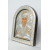 Святий Миколай 21х26 см, Срібна Ікона під Склом обтягнута темною шкірою (Греція)