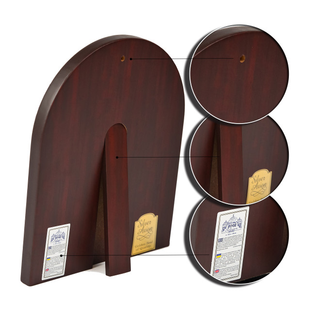 Срібна Ікона Остробрамської Божої Матері 20х25см арочної форми на дереві з рамкою EP5-067XAG/P