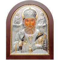 Св. Миколай Чудотворець 20х25см арочної форми на дереві