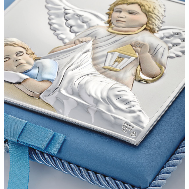 Іконка для дитини. Ангел Хранитель 10,5 х10, 5см на синій подушечці з музикою