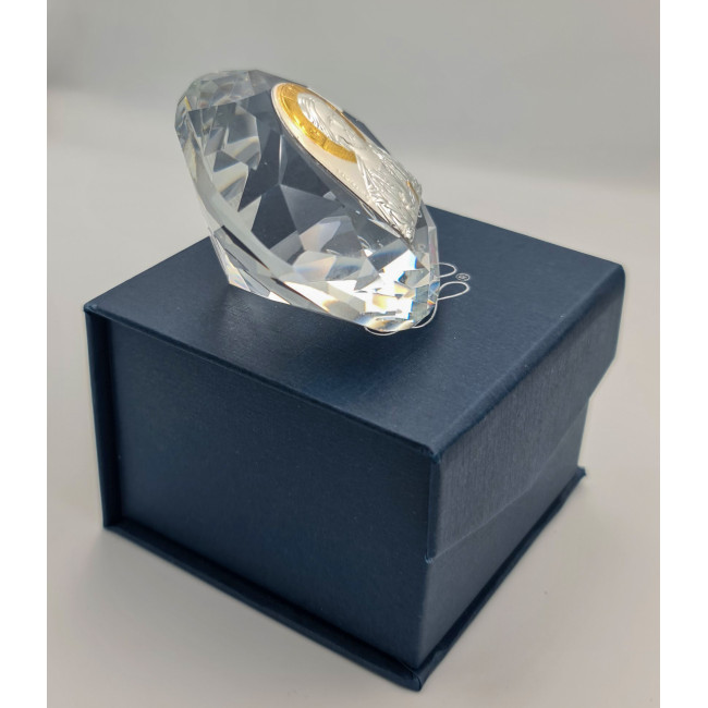 Срібна Ікона у Кришталі Спаситель Ісус 6,1х6,1см у формі кристала