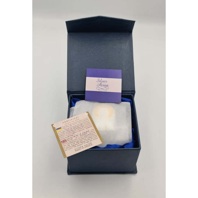 Срібна Ікона у Кришталі Спаситель Ісус 6,1х6,1см у формі кристала